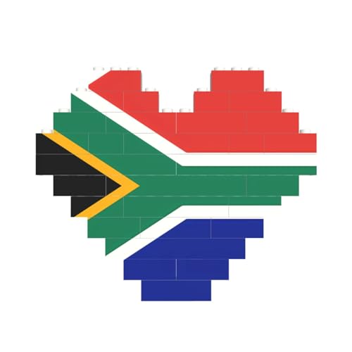Südafrika Flagge Druck Baustein Block Puzzle Herzform â für Valentinstag, Geburtstag, Hochzeit von JaoXer