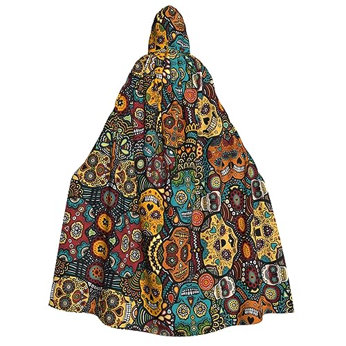 Sugar Skulls Print Adult Hooded Cloak - Costume Cosplay, Wizard Themed Cloak - Perfect for Halloween, Easter & Carnival Parties Sugar Skulls Print Adult Hooded Cloak - Costume Cosplay, Wizard Themed Cloak - Perfect for Halloween, Easter & Carnival Parties von JaoXer