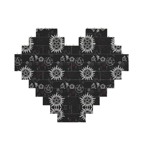Supernatural Symbols Black Print Building Brick Block Puzzle Heart Shaped â for Valentine's Day, Birthday, Wedding Supernatural Symbols Black Print Building Brick Block Puzzle Heart Shaped â for Valentine's Day, Birthday, Wedding von JaoXer