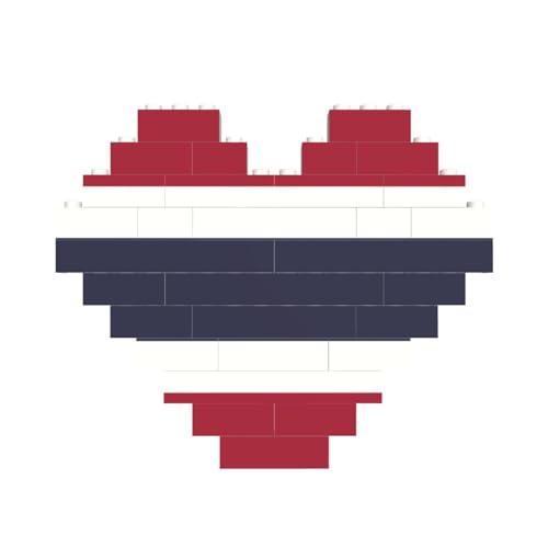 Thailand Flag Print Building Brick Block Puzzle Heart Shaped â for Valentine's Day, Birthday, Wedding von JaoXer