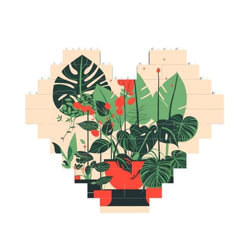 Topfschildkröte Bambusdruck Baustein-Puzzle Herzform für Valentinstag, Geburtstag, Hochzeit von JaoXer
