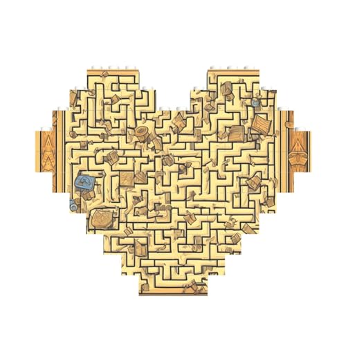 Treasure Maze Print Building Brick Block Puzzle Heart Shaped â for Valentine's Day, Birthday, Wedding Treasure Maze Print Building Brick Block Puzzle Heart Shaped â for Valentine's Day, Birthday, Wedding von JaoXer