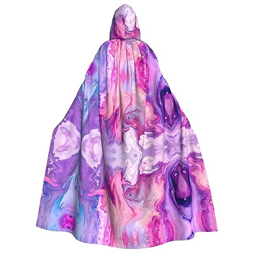 Umhang mit Kapuze für Erwachsene, Marmor, Lila, bunt, Kostüm, Cosplay, Zauberer-Thema, perfekt für Halloween, Ostern und Karnevalspartys von JaoXer