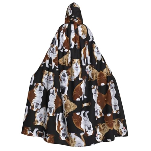 Umhang mit Kapuze für Erwachsene, Motiv: Englische Bulldoggen, Kostüm, Cosplay, Zauberer-Thema, perfekt für Halloween, Ostern und Karnevalspartys Umhang mit Kapuze für Erwachsene, Motiv: Englische Bulldoggen, Kostüm, Cosplay, Zauberer-Thema, perfekt für Halloween, Ostern und Karnevalspartys von JaoXer