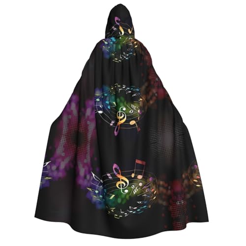 Umhang mit Kapuze für Erwachsene, bunt, Musiknoten, Kostüm, Cosplay, Zauberer-Thema, perfekt für Halloween, Ostern und Karnevalspartys Umhang mit Kapuze für Erwachsene, bunt, Musiknoten, Kostüm, Cosplay, Zauberer-Thema, perfekt für Halloween, Ostern und Karnevalspartys von JaoXer