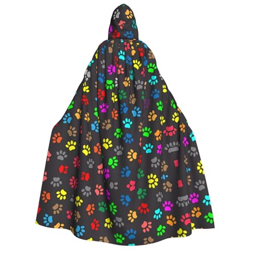 Umhang mit Kapuze für Erwachsene, bunt, Pfotenabdruck, Kostüm, Cosplay, Zauberer-Motiv, perfekt für Halloween, Ostern und Karnevalspartys Umhang mit Kapuze für Erwachsene, bunt, Pfotenabdruck, Kostüm, Cosplay, Zauberer-Motiv, perfekt für Halloween, Ostern und Karnevalspartys von JaoXer