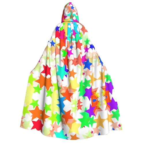 Umhang mit Kapuze für Erwachsene, buntes Stern-Design, Kostüm, Cosplay, Zauberer-Thema, perfekt für Halloween, Ostern und Karnevalspartys Umhang mit Kapuze für Erwachsene, buntes Stern-Design, Kostüm, Cosplay, Zauberer-Thema, perfekt für Halloween, Ostern und Karnevalspartys von JaoXer