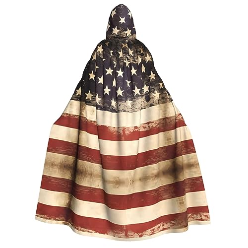 Umhang mit Kapuze im Vintage-Stil mit amerikanischer USA-Flagge, Kostüm, Cosplay, Zauberer-Thema, perfekt für Halloween, Ostern und Karnevalspartys Umhang mit Kapuze im Vintage-Stil mit amerikanischer USA-Flagge, Kostüm, Cosplay, Zauberer-Thema, perfekt für Halloween, Ostern und Karnevalspartys von JaoXer