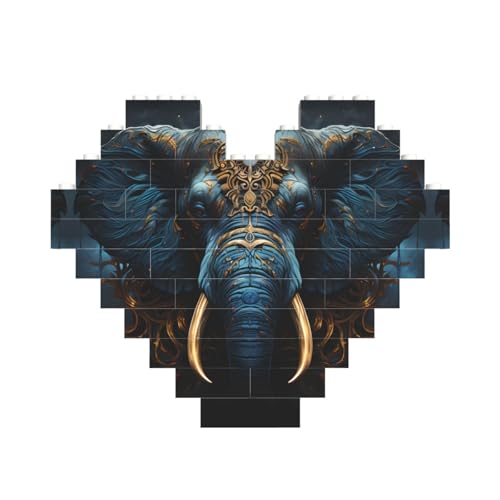 Unheimlicher Elefanten-Druck, Baustein-Puzzle, Herzform, für Valentinstag, Geburtstag, Hochzeit Unheimlicher Elefanten-Druck, Baustein-Puzzle, Herzform, für Valentinstag, Geburtstag, Hochzeit von JaoXer