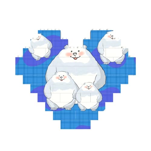 White Bear Family Print Building Brick Block Puzzle Heart Shaped â for Valentine's Day, Birthday, Wedding White Bear Family Print Building Brick Block Puzzle Heart Shaped â for Valentine's Day, Birthday, Wedding von JaoXer
