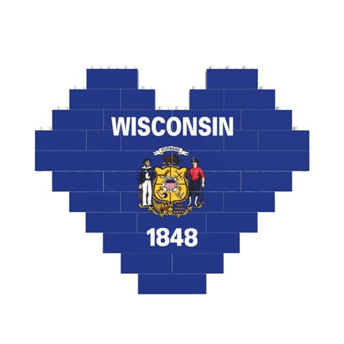 Wisconsin State Flag Print Building Brick Block Puzzle Heart Shaped â for Valentine's Day, Birthday, Wedding Wisconsin State Flag Print Building Brick Block Puzzle Heart Shaped â for Valentine's Day, Birthday, Wedding von JaoXer