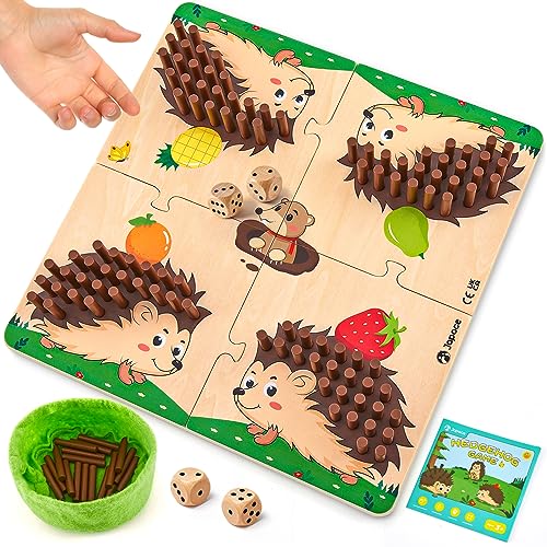 Japace Igel Spielzeug Würfelspiel, Brettspiel aus Holz mit Würfeln, Mathe-Feinmotorik Spiel & Zählspielzeug, Montessori Lernspielzeug ab 3 4 5 Jahre, Familienspiel Reisespiel Geschenk für Kinder Japace Igel Spielzeug Würfelspiel, Brettspiel aus Holz mit Würfeln, Mathe-Feinmotorik Spiel & Zählspielzeug, Montessori Lernspielzeug ab 3 4 5 Jahre, Familienspiel Reisespiel Geschenk für Kinder von Japace