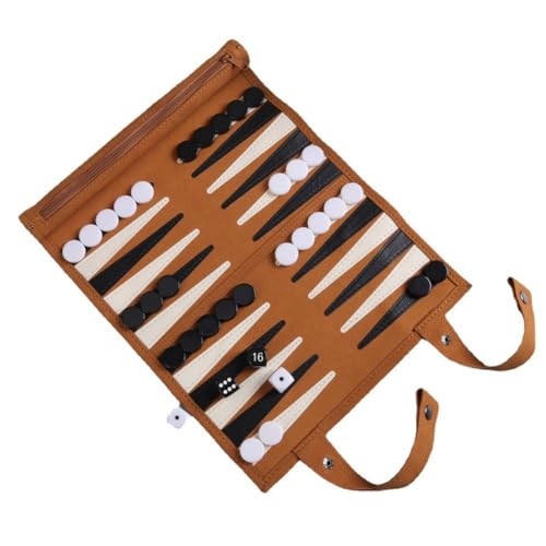 Jaqperd Backgammon-Brettspiel, Tragbare Backgammon-Sets für Erwachsene, Reisespiele, Rollendesign für Erwachsene, Puzzle-Spielbrett für Kinder von Jaqperd