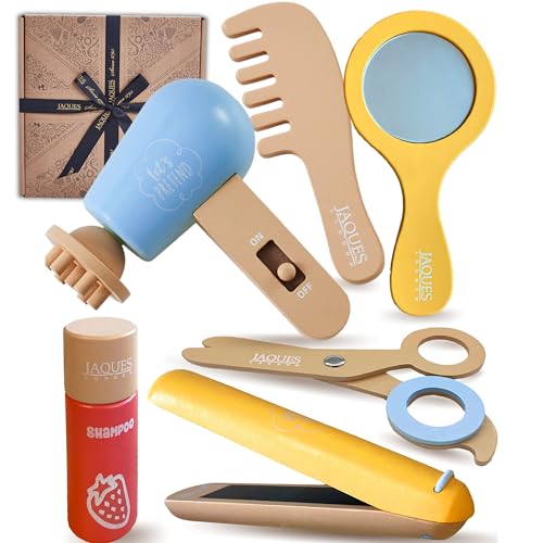 Jaques of London Kinder Friseurset | Holzspielzeug Friseurset für Kinder | Inklusive Schere, Spielzeugfön und Glätteisen | Schönheitssalon Pretend Play Set | Seit 1795 Jaques of London Kinder Friseurset | Holzspielzeug Friseurset für Kinder | Inklusive Schere, Spielzeugfön und Glätteisen | Schönheitssalon Pretend Play Set | Seit 1795 von Jaques of London
