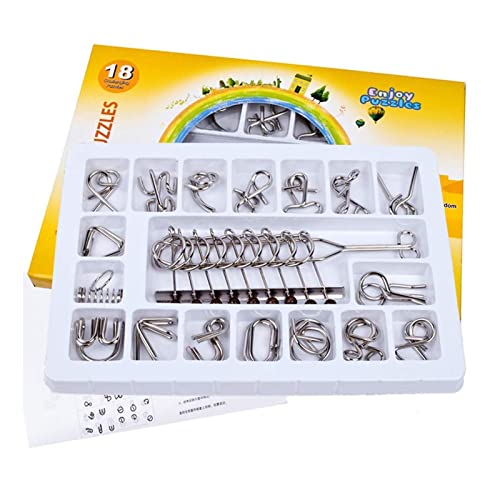 JasCherry 18 Stück Metall Puzzle Entwirrung Puzzles Geduldspiele Set - Knobelspiele Logisches Rätsel Denkspiel Spielzeug - Ideal Denksportaufgaben Spielzeug und Geschenk für Erwachsene und Kinder #04 JasCherry 18 Stück Metall Puzzle Entwirrung Puzzles Geduldspiele Set - Knobelspiele Logisches Rätsel Denkspiel Spielzeug - Ideal Denksportaufgaben Spielzeug und Geschenk für Erwachsene und Kinder #04 von JasCherry