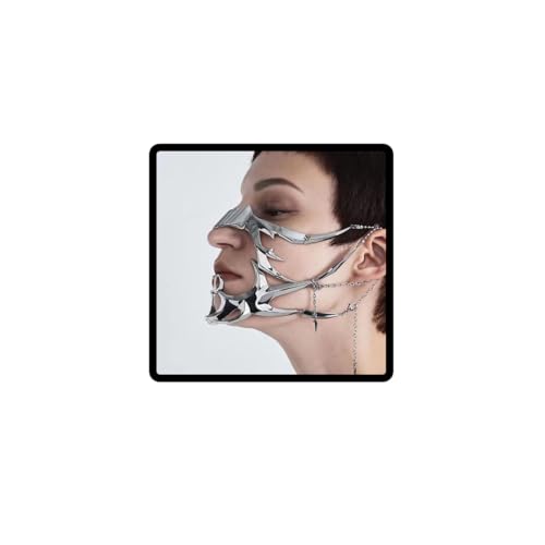 Jascatin 2 Stück Maske Metall Halbmaske Unregelmäßige Gesichtsmaske Zubehör Kostüm Cosplay Gesicht Schmuck für Frauen Männer von Jascatin