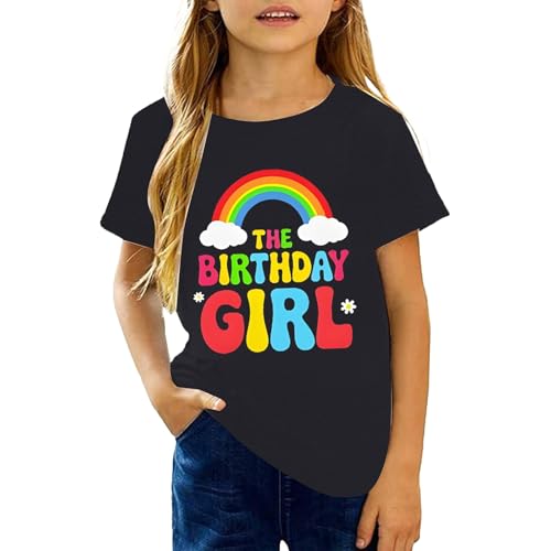 Jaskdconsy Kinder T-Shirt Unisex - Kurzarm Oberteil mit Regenbogen Grafik Print | Farbenfrohes Sommershirt für Mädchen und Jungen von Jaskdconsy