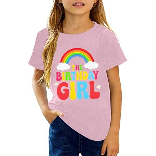 Jaskdconsy Kinder T-Shirt Unisex - Kurzarm Oberteil mit Regenbogen Grafik Print | Farbenfrohes Sommershirt für Mädchen und Jungen von Jaskdconsy