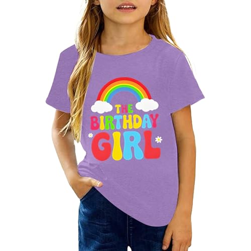 Jaskdconsy Kinder T-Shirt Unisex - Kurzarm Oberteil mit Regenbogen Grafik Print | Farbenfrohes Sommershirt für Mädchen und Jungen von Jaskdconsy
