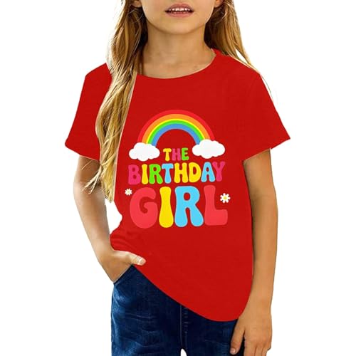 Jaskdconsy Kinder T-Shirt Unisex - Kurzarm Oberteil mit Regenbogen Grafik Print | Farbenfrohes Sommershirt für Mädchen und Jungen von Jaskdconsy