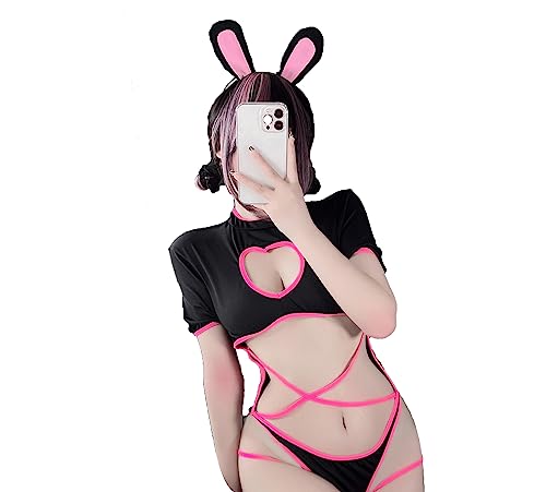 Bunny Dessous Anime Cosplay Maid Outfit Sexy Katzenkostüm Kawaii Bikini Cute Lolita Roleplay Heart One Piece Bodysuit von JasmyGirls