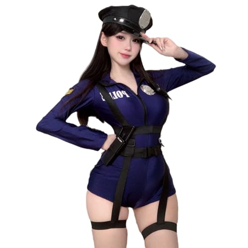 JasmyGirls Halloween Polizei Kostüm für Frauen Erwachsene Cop Cosplay Outfits Anime Swat Role Playing Bodysuit Weiblicher Offizier Uniform JasmyGirls Halloween Polizei Kostüm für Frauen Erwachsene Cop Cosplay Outfits Anime Swat Role Playing Bodysuit Weiblicher Offizier Uniform von JasmyGirls