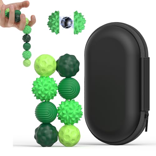 Jastown 8 Stück Magnetische Fidget Kugeln, Anti-Stress Sensorik Spielzeug aus Silikon, Magnetische Kugeln für Erwachsene & Kinder, Stressabbau & Entspannung, Motorikspielzeug für Zuhause & Büro von Jastown