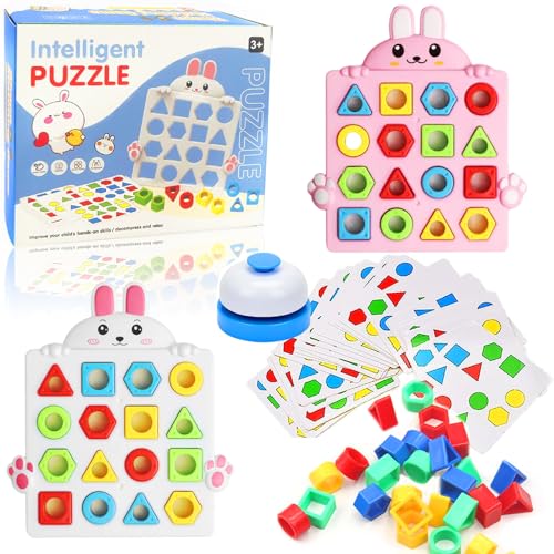 Jastown Puzzle Shape Matching Game,formanpassung Spiel farbsensorisches lernspielzeug,spielzeuge zum formenlernen,Color Matching Toys,Form Matching Montessori Spielzeug für 3 4 5 6 7 jährige Kinder von Jastown