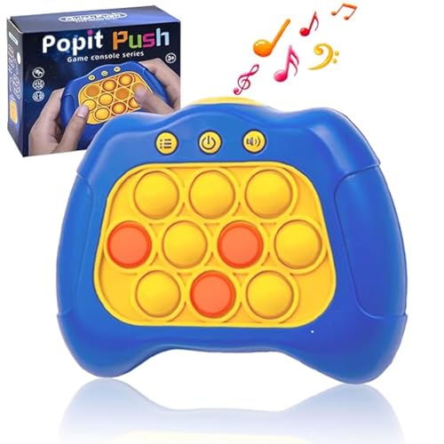 Jastown Schnelle Push Blasen Spielkonsole|Button Puzzle Pop Light up Spiel|Dekompression Breakthrough Puzzle Game Machine|Sensorische Zappelspielzeug für Autismus,Hand Eye Koordinierungsspiel (Blue) von Jastown