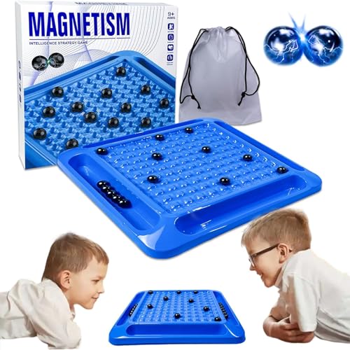 Magnetic Chess Game Tragbares Schachbrett für Familientreffen Magnetisches Stein-Brettspiel Kampfschach Partyzubehör Tisch-Magnetspiel Reisen Schach Magnetisch für Kinder und Erwachsene von Jastown