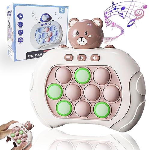 Schnelle Push Blasen Spielkonsole|Quick Push ,Push Spiel,Button Puzzle Pop Light up Spiel,pop it Puzzle Game Machine,Hand Eye Koordinierungsspiel (Bear) von Jastown