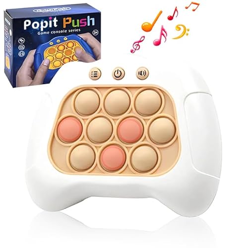 Schnelle Push Blasen Spielkonsole|Button Puzzle Pop Light up Spiel|Dekompression Breakthrough Puzzle Game Machine|Sensorische Zappelspielzeug für Autismus,Hand Eye Koordinierungsspiel (White) von Jastown