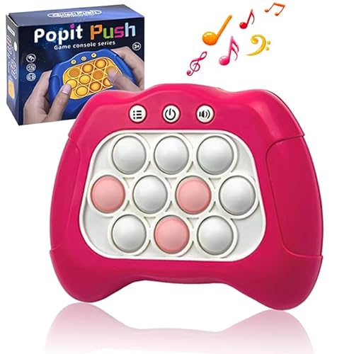 Schnelle Push Blasen Spielkonsole|Button Puzzle Pop Light up Spiel|Dekompression Breakthrough Puzzle Game Machine|Sensorische Zappelspielzeug für Autismus,Hand Eye Koordinierungsspiel (pink) von Jastown
