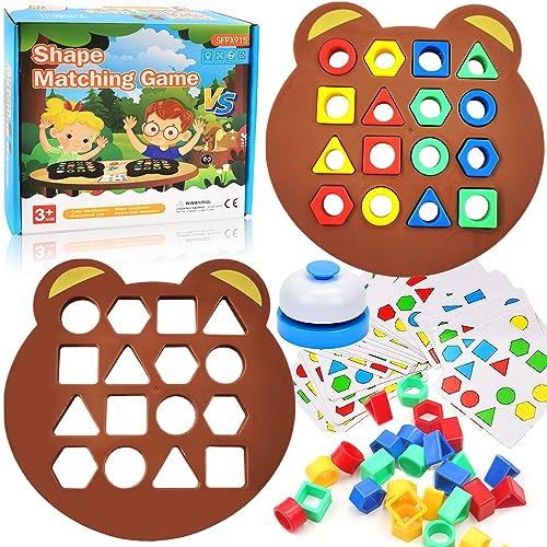 Jastown Puzzle Shape Matching Game,formanpassung Spiel farbsensorisches lernspielzeug,spielzeuge zum formenlernen,Color Matching Toys,Form Matching Montessori Spielzeug für 3 4 5 6 7 jährige Kinder von Jastown