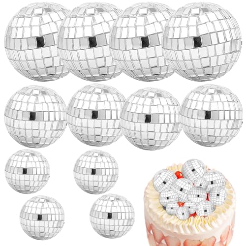 12 Stück Mini Discokugel Kuchen Dekorationen - Reflektierende Spiegelkugel-Topper für Geburtstage, Hochzeiten und Partys 12 Stück Mini Discokugel Kuchen Dekorationen - Reflektierende Spiegelkugel-Topper für Geburtstage, Hochzeiten und Partys von Jatipy