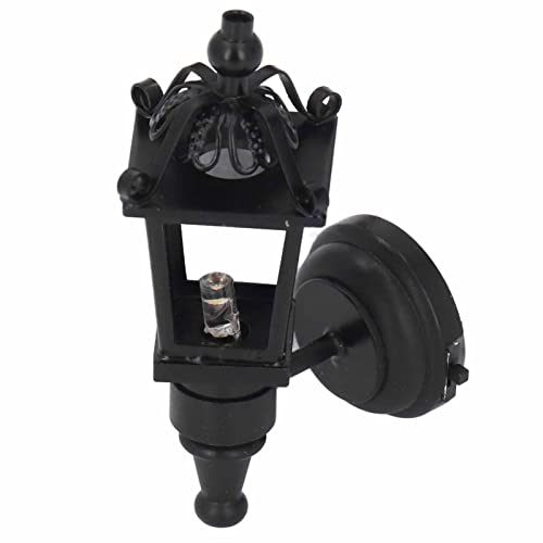 1:12 Skala Puppenhaus Wandlampe Schwarze Simulation Miniatur LED Wall Light Dollhouse Gartendekoration von Jauarta