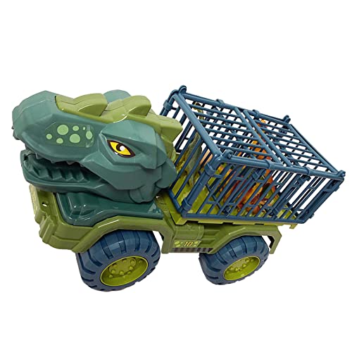 Dinosauriertransportwagen, Vergrößerter und Verdickter Spielzeugspielset mit Realistischen Dinosaurierfiguren, LKW und Einem Zaun, Ideale, Zart und Gut Gestaltet (Tyrannosaurus) von Jauarta