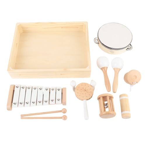 Holzpercussion Instrument Set, Vielfalt Musikalischer Requisiten für Frühe Musikausbildung und Spaß, Holzmusik Percussion Toy Set von Jauarta