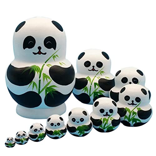Jauarta 10 Lagen Russische Nistpuppen, Eierform Basswood Schöne Panda Russische Nistpuppen, Lustige Tierfiguren Handwerk für Tischdekoration Jauarta 10 Lagen Russische Nistpuppen, Eierform Basswood Schöne Panda Russische Nistpuppen, Lustige Tierfiguren Handwerk für Tischdekoration von Jauarta