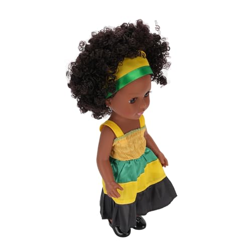 Jauarta 14 Zoll Schwarze Puppe, Lebensecht mit Veränderlichen Outfits, Beruhigendes Spielzeug für von Jauarta