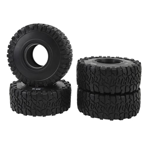 Jauarta 4 Stück 1/10 RC Crawler Reifen, Verschleißfest, Guter Grip, rutschfest, RC-Gummirad-Reifen-Set für SCX10 von Jauarta