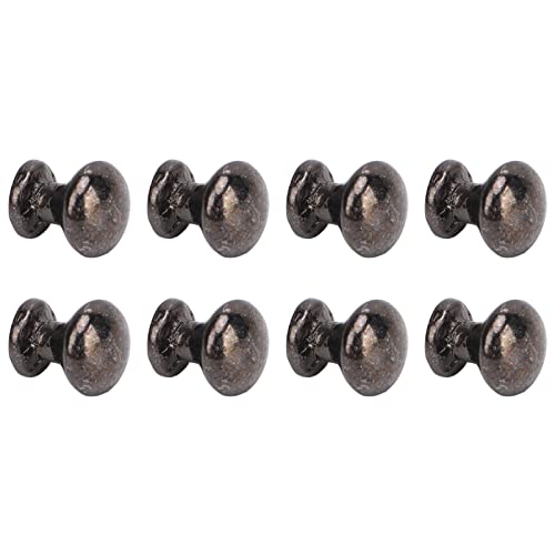 Jauarta 8 Stück Miniatur-Ziehgriffe mit Rundem Kopf Im Maßstab 1:12 aus Metall Im Einfachen Stil für Puppenhaus-Türgriffe (Schwarz) von Jauarta