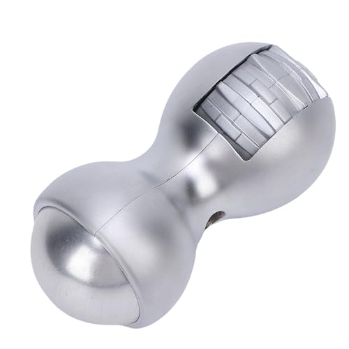 Jauarta Aluminiumlegierung Dual Ended Schreibtisch Fingerspielzeug, Angst -Relief -Spielzeug Handheld mit Rotierendem Ballkupplungsrad für die Fahrtschule, Tragbar für Stress (Silber) von Jauarta