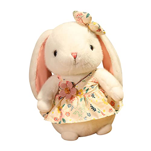 Jauarta Bunny, Entzückende Plüschpuppe Weich Gefüllte Tierische Puppe für Mädchen, mit Blumenrock, für Mädchen (15.7in) von Jauarta