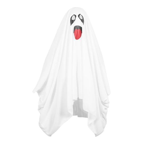 Jauarta Geisterkostüm für, Erwachsene Nylon Gruselige Ghost -Umhang für Jungen, Mädchen Cosplay Holiday Party Dress Up Weiß, Cosplay -Kostüm (M 300 ml 6,8x9.3cm / 2,7x3.7in) von Jauarta