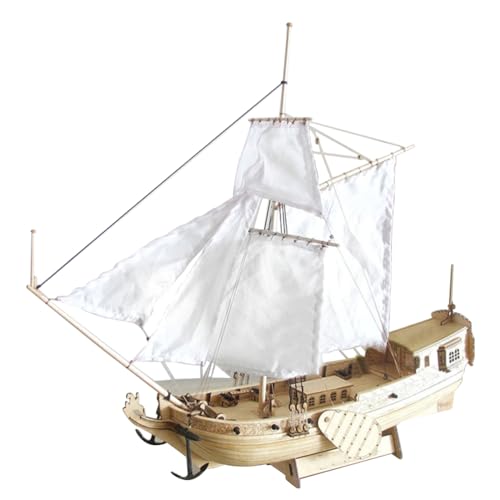 Jauarta Holzsegelbootschiff Kit für, Sicheres und Langlebiges Holzmaterial, Leicht zu Versammeln, zu Hause DIY-Modell, Unisex 7-14 Jahre, Schaffen Sie eine Warme und Lustige Atmosphäre (Holzfarbe) von Jauarta