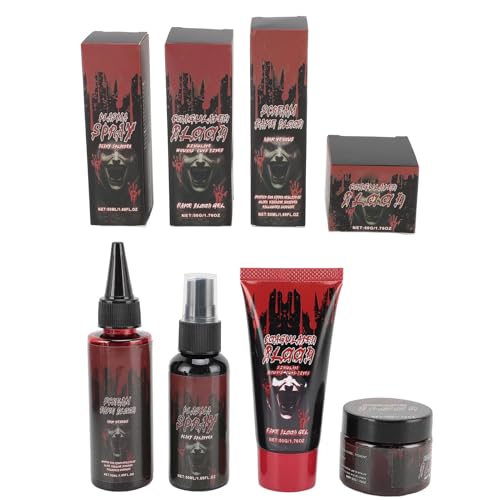 Jauarta Kunstblut-Make-up-Set, Geronnenes Blutgel, Blutsprühset, mit Realistischem Visuellen Effekt, Verbessert die Festliche Atmosphäre, Leicht zu Reinigen, Tragbar, für Jauarta Kunstblut-Make-up-Set, Geronnenes Blutgel, Blutsprühset, mit Realistischem Visuellen Effekt, Verbessert die Festliche Atmosphäre, Leicht zu Reinigen, Tragbar, für von Jauarta