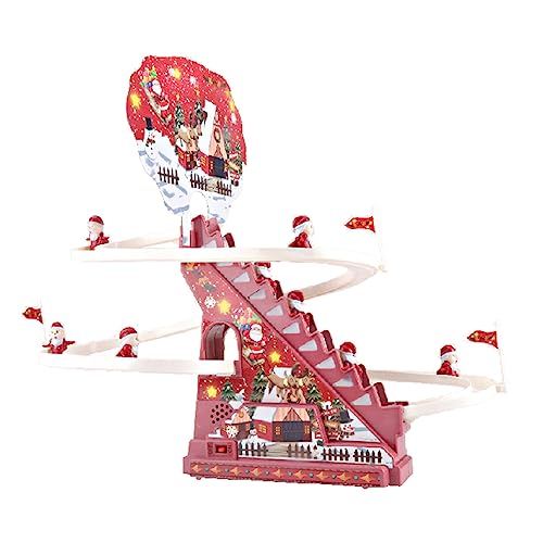 Jauarta Pater Electric Christmas Slide, 3 Level Early Educational Toy mit Farbenfroher Achterbahn für (9pcs Vater Weihnachten) von Jauarta