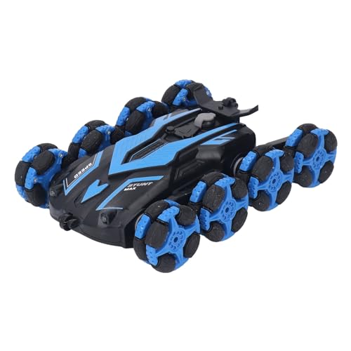 Jauarta RC-rotierendes Stuntauto, 360 ° -Drotation, LED-Scheinwerfer, Sprühfunktion, Anti-Einmischung, Transparente und Wiederaufladbare Batterien für (Blau) von Jauarta