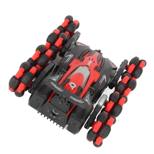 Jauarta RC-rotierendes Stuntauto, 360 ° -Drotation, LED-Scheinwerfer, Sprühfunktion, Anti-Einmischung, Transparente und Wiederaufladbare Batterien für (Rot) von Jauarta